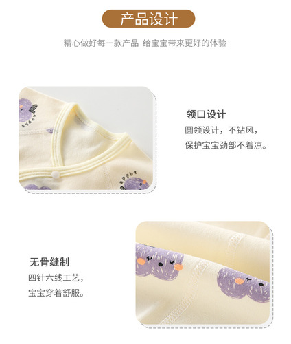 Baby clothes, monk clothes, spring and autumn pajamas, newborn baby clothes, pure cotton butterfly clothes, newborn baby boneless onesies