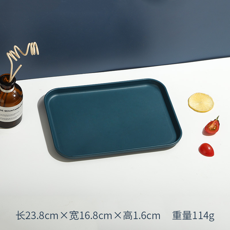 長方形のトレイ、水カップ、ティーカップ、フルーツプレート、大容量、食堂、ホテル、北欧風、インスタで話題の同型|undefined