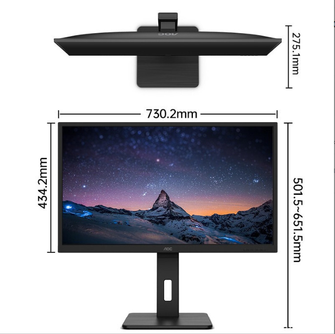 Aoc Q32P2C Monitor 32-Inch 2K High-Definition Ips Technology Micro-Bezel 65W Reverse Charging Lift and Rotate Aoc Q32P2C Monitor 32-Inch 2K High-Definition Ips Technology Micro-Bezel 65W Reverse Charging Lift and Rotate