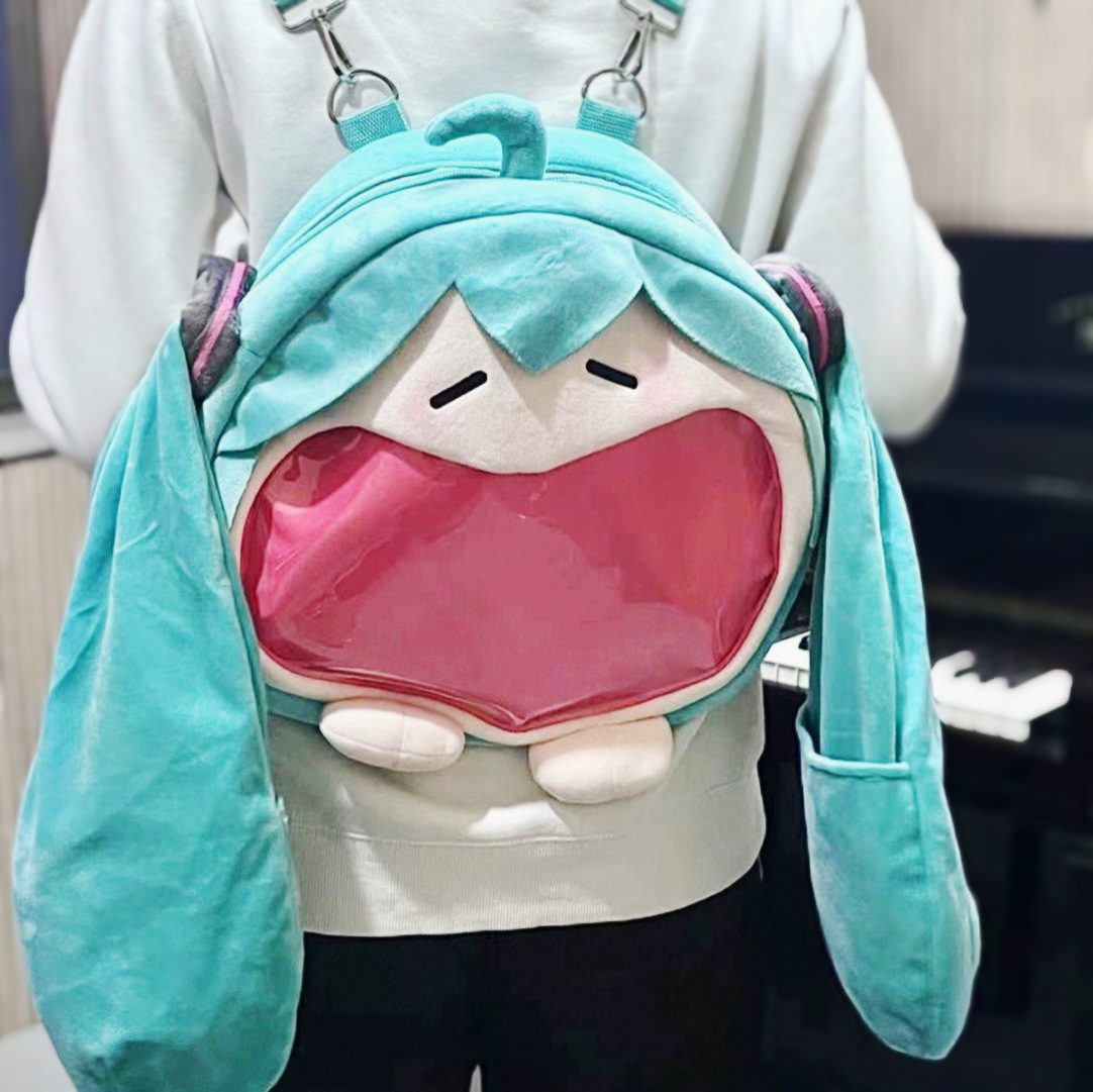 일본 귀여운 미래 히토티 크로스 바디 백 2 차원 봉제 투명 인형 어깨 가방 귀여운 바디 인형