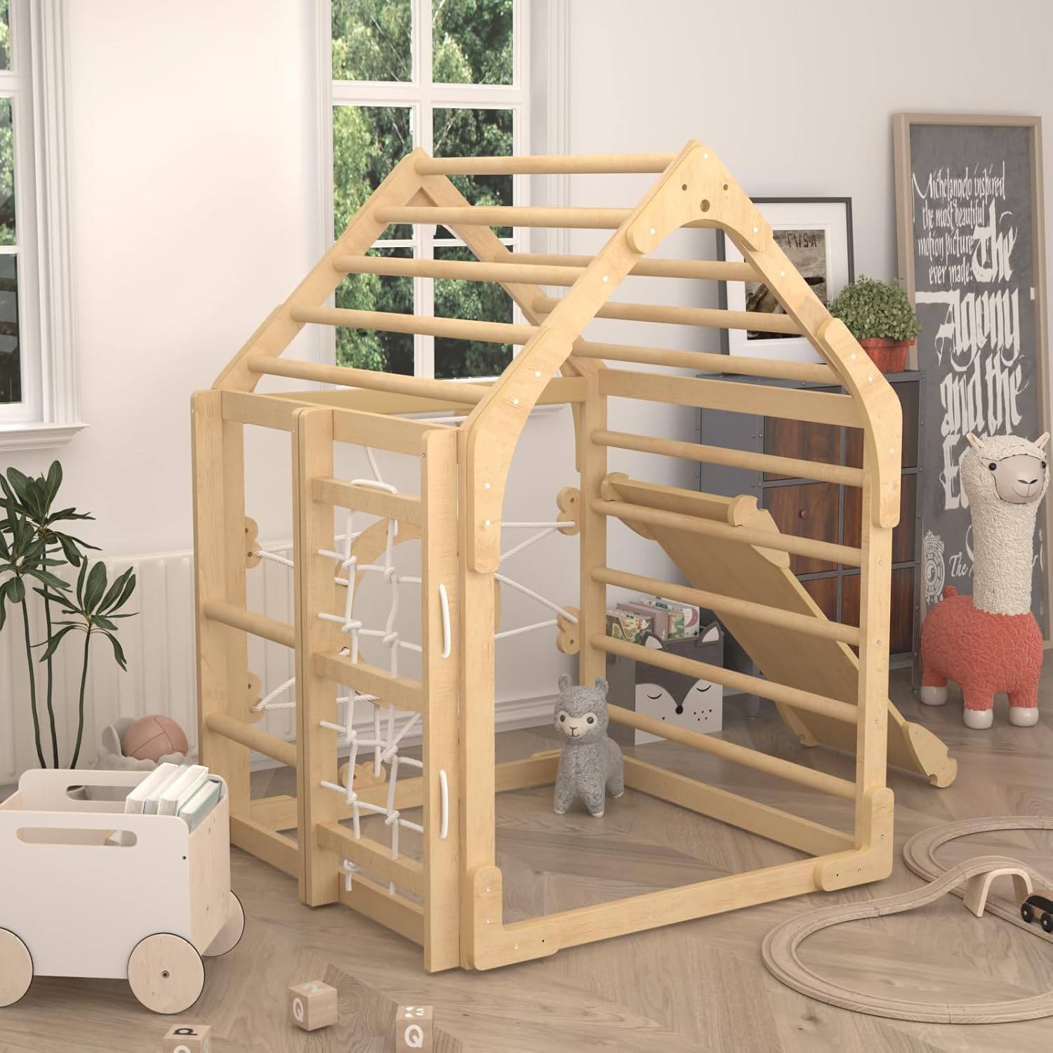 Indoor Toddler Rock Climbing Toys, Montessori Jungle Gym, Toddler Indoor Playground