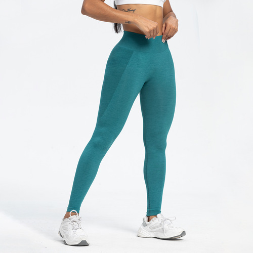 European and American new running sports fitness pants seamless hip-raising high-waisted belly-control peach pants elastic yoga pants for women