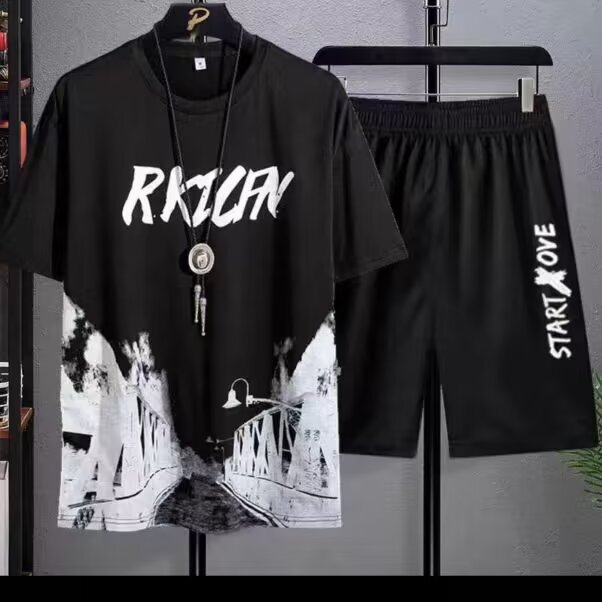 Special offer sportswear suit men's summer short-sleeved T-shirt basketball shirt casual shorts two-piece Korean-style fashionable and handsome Special offer sportswear suit men's summer short-sleeved T-shirt basketball shirt casual shorts two-piece Korean-style fashionable and handsome