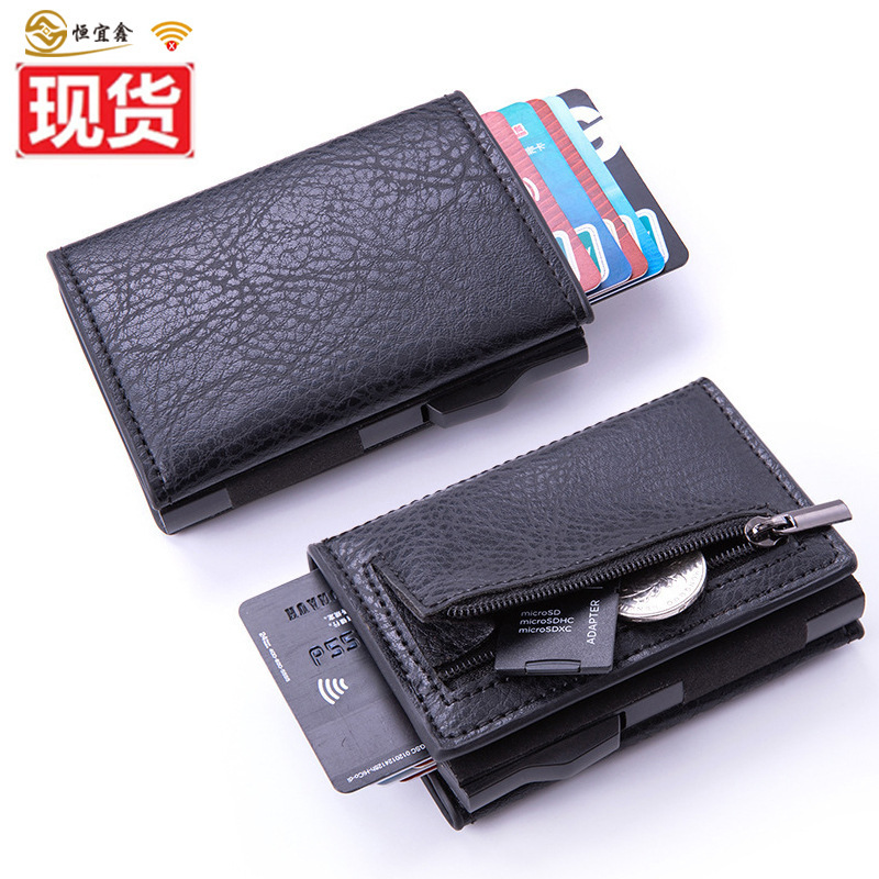 Factory Spot Rfid Metal Aluminum Alloy Large-Capacity Card Box for Men and Women Hot-Selling Coin Purse Id Storage Card Holder