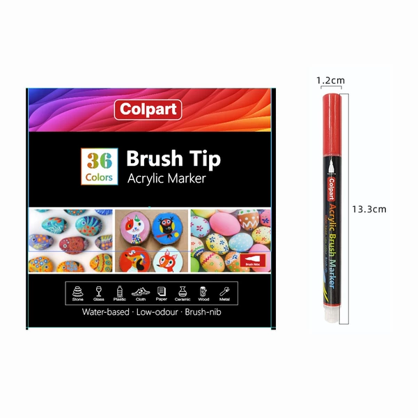 Brush, acrylic, 36 colors