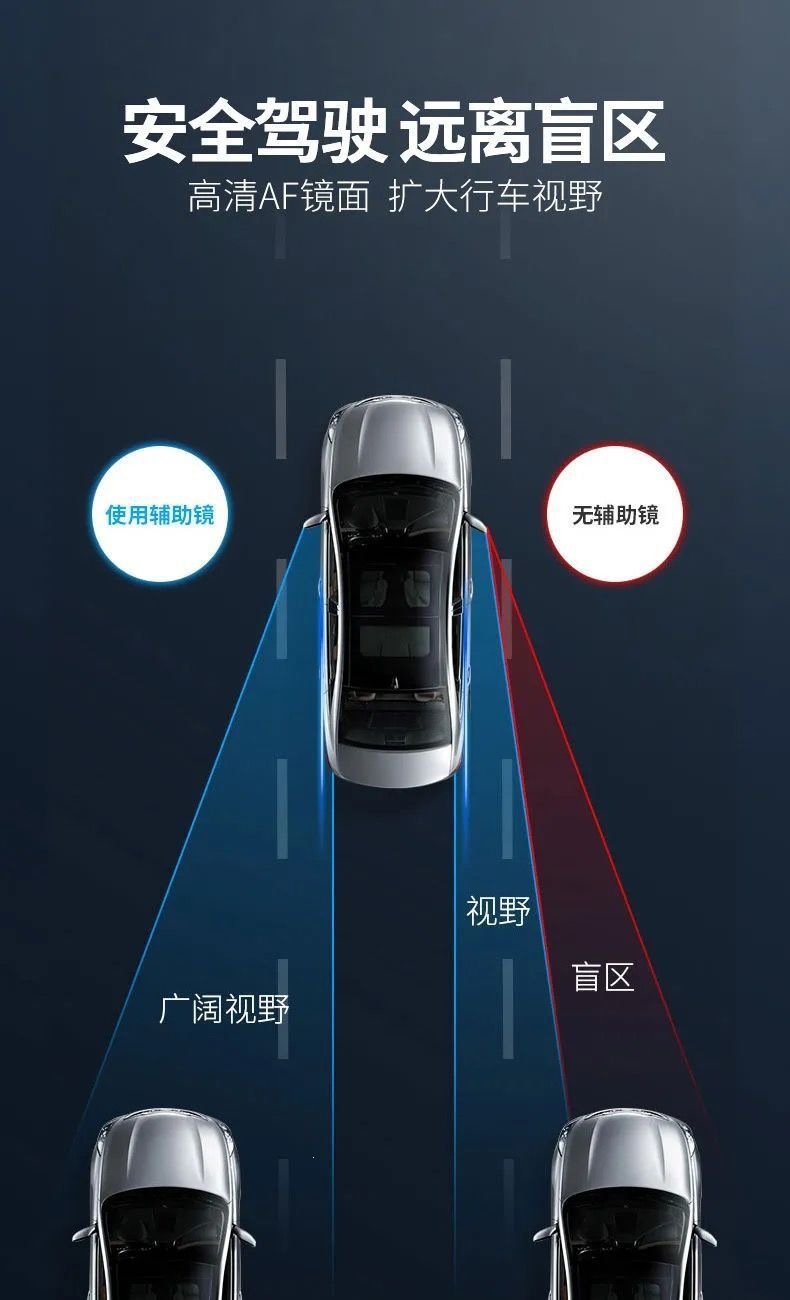Car rearview mirror small blind spot mirror, reverse assist mirror, 360-degree suction cup ultra-clear mirror