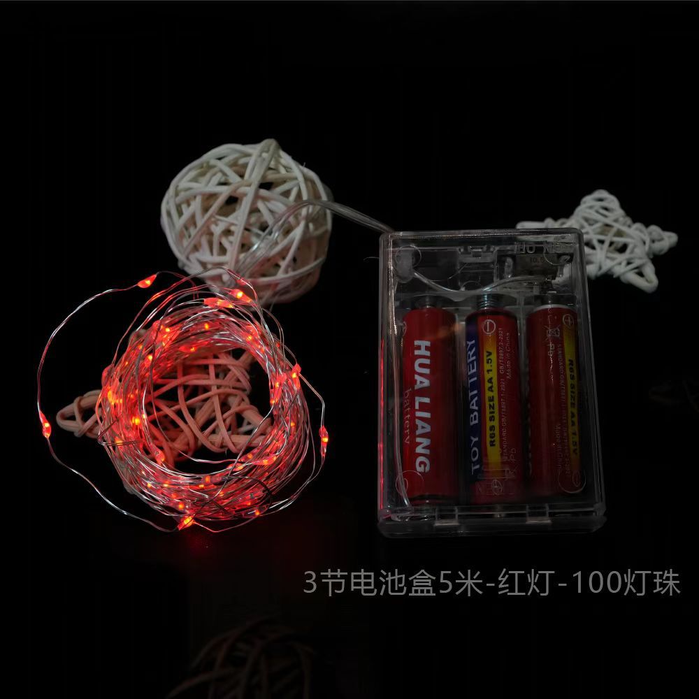3셀 배터리 박스 5m -100개의 램프 비드-빨간색 표시등