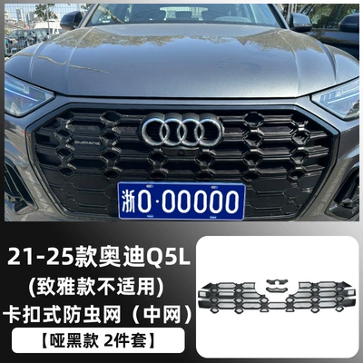 Special Modification Decoration, Automobile anti-insect net - 21-25-audi-q5l-matte-black-model-snap-on-mid-grid-insect-proof-net-set-of-2-not-applicable-to-the-elegant-version