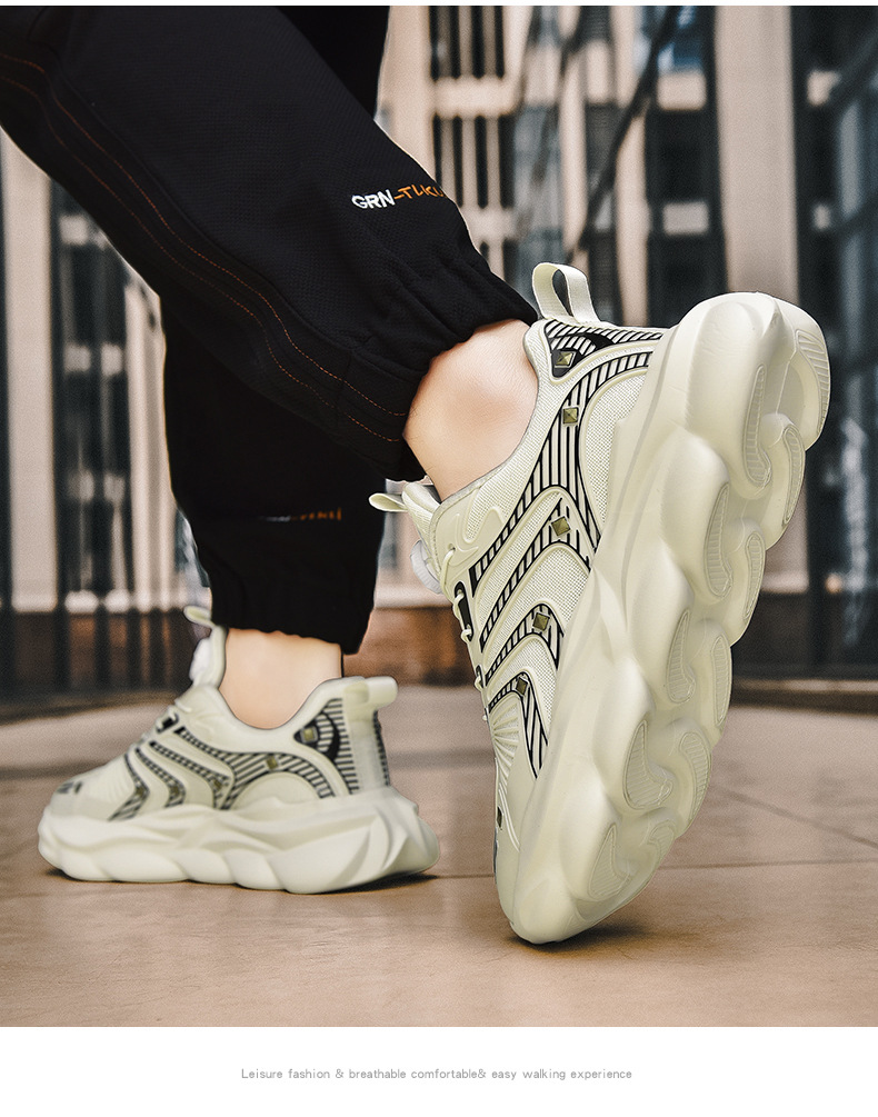 Sports new ultra light rubber running with rotating buttons fashionable and versatile casual shoes comfortable Outdoor  Trainers Sports Sneakers_voghion.com