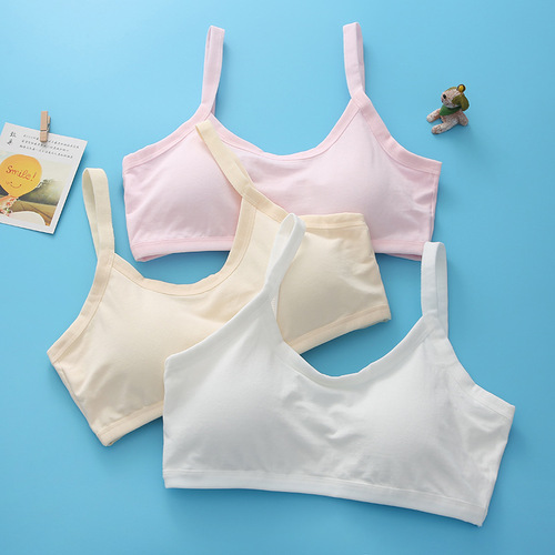 [Fat in seconds] 40-count combed cotton underwear for teenage girls with fixed cups and triangular coasters to wrap breasts in middle and high schools