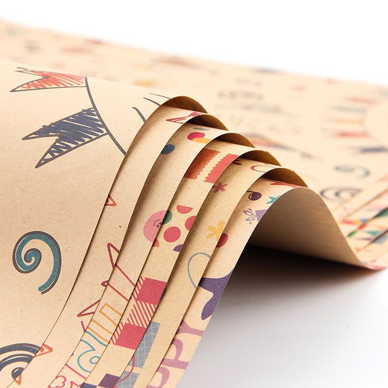 Suministro exclusivo transfronterizo: Papel de regalo para cumpleaños y Navidad, papel kraft, cajas de regalo de papel para cumpleaños, embalaje festivo.