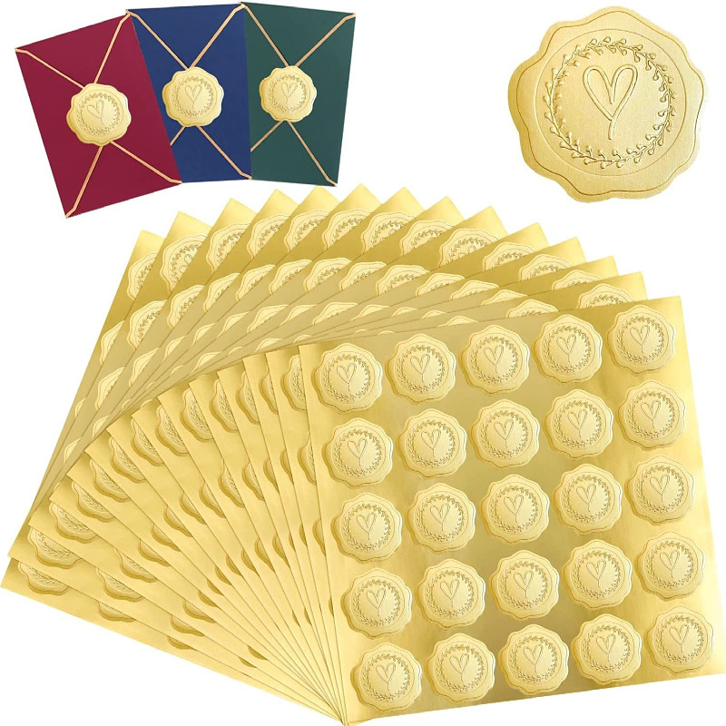 Cross-Border Hot-Selling Wedding Envelopes, Heart-Shaped Gold-Stamped Embossed Adhesive Stickers, Decorative Stickers, Party Invitation Embossed Stickers Cross-Border Hot-Selling Wedding Envelopes, Heart-Shaped Gold-Stamped Embossed Adhesive Stickers, Decorative Stickers, Party Invitation Embossed Stickers