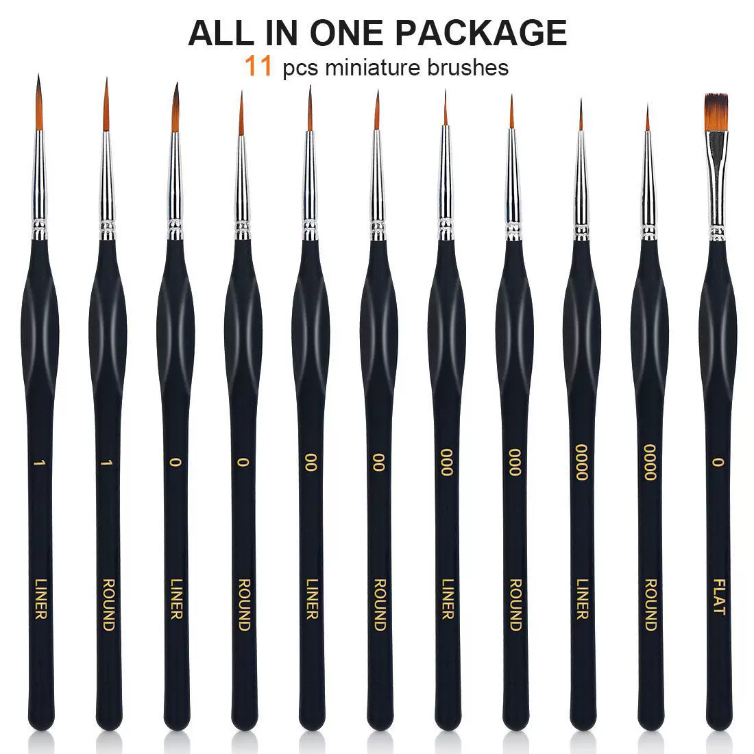 跨境勾线笔尼龙三角笔杆11支套装丙烯水粉描边画笔亚马逊批发