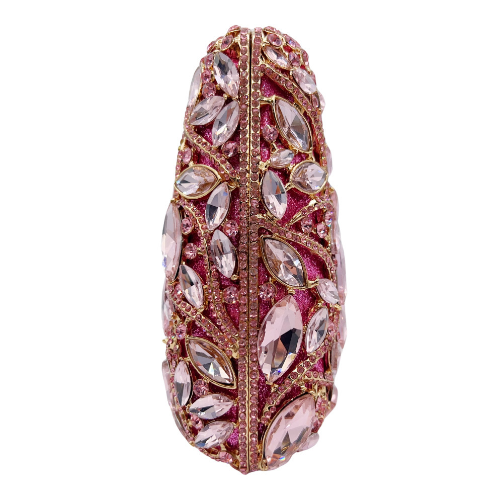 Clutch transfronterizo nuevo bolso de banquete de cristal hueco con diamantes, cadena de banquete de mano bolso de mujer