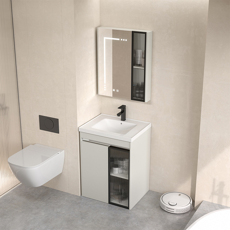 Baño de acero inoxidable impermeable moderno y simple, gabinete de espejo inteligente, baño de balcón, nuevo producto.