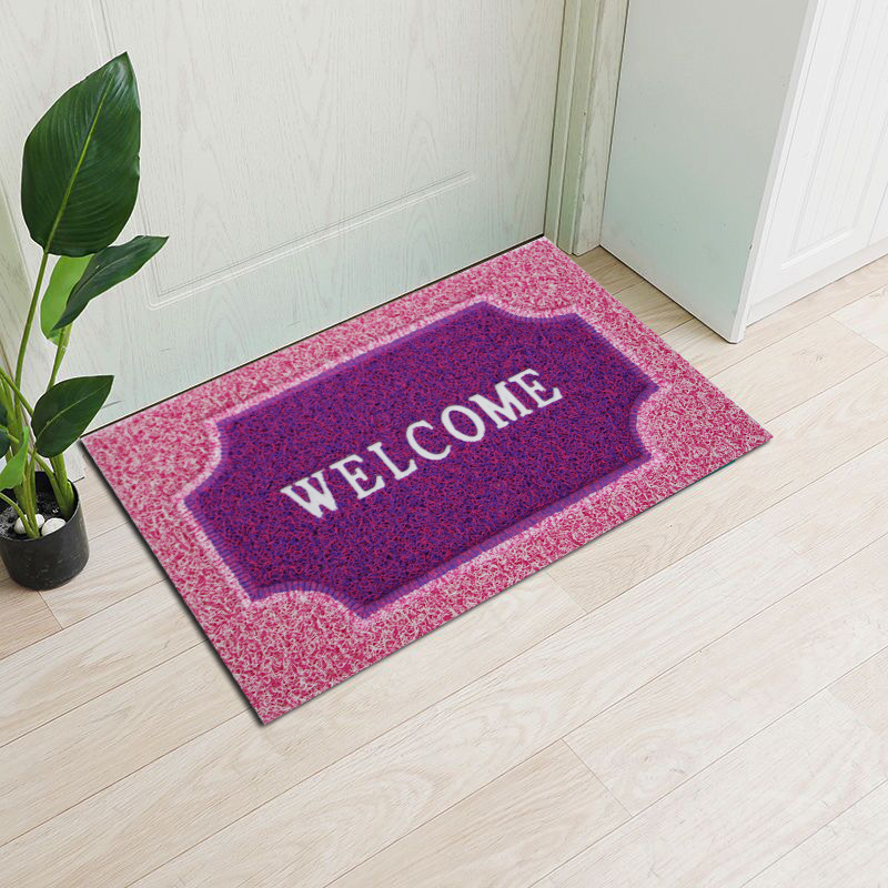 Dos colores rompecabezas puerta de entrada de la puerta del anillo de alambre alfombra de piso casa antideslizante entrada puerta de entrada mat