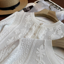 自留！！鼎牛渠道货~2025早秋法式立体提花蕾丝拼接开衫/套头针织