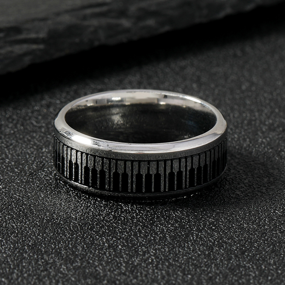 18K Real Gold Plated Plating Material Rings Classification 1 Piece Quantity Hip-Hop Geometric Solid Color Titanium Steel Men's Rings