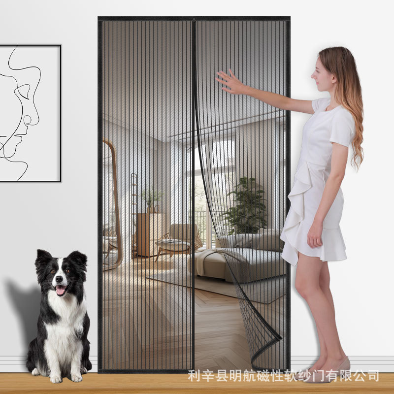 Foreign Trade Magnetic Anti-Mosquito Door Curtain Cross-Border Wholesale Velcro Door Curtain Amazon Magnetic Door Curtain Anti-Mosquito Soft Screen Door