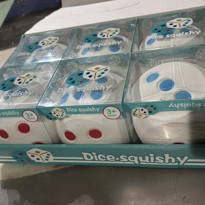 Trendy large dice stress-relief toy, soft and quick-rebound, in a transparent gift box, a creative small gift for stress relief