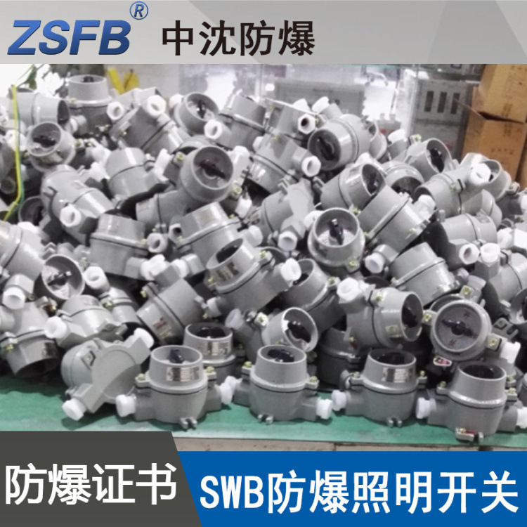 浙江中沈SWB-10A防爆照明开关电流10A电压220V防爆灯具开关铝合金