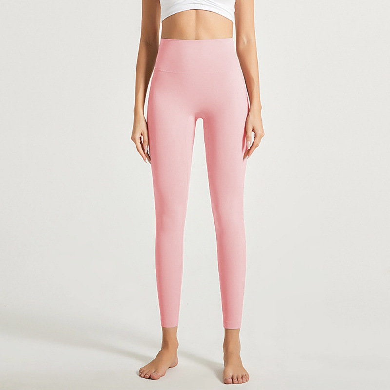Nuevo cross-border fitness nube sensación ultra suave caderas de cintura alta mujer elástica desnuda sensación deportiva de correr ropa de yoga pantalones al por mayor