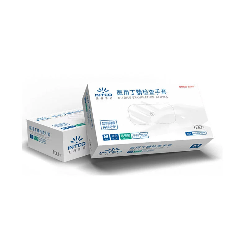 Медицинские нитриловые перчатки Yingke Medical Y86-10014 одноразовые, синие, прочные