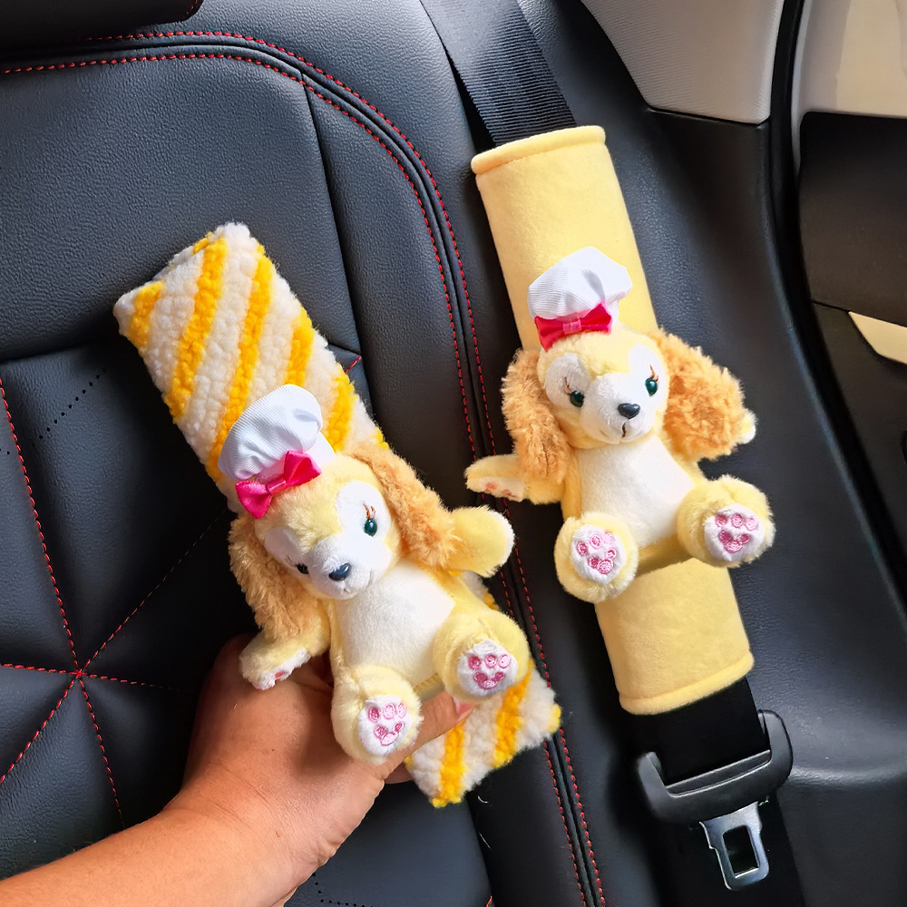 Protector de Hombro para Cinturón de Seguridad de Peluche Decorativo para Automóvil