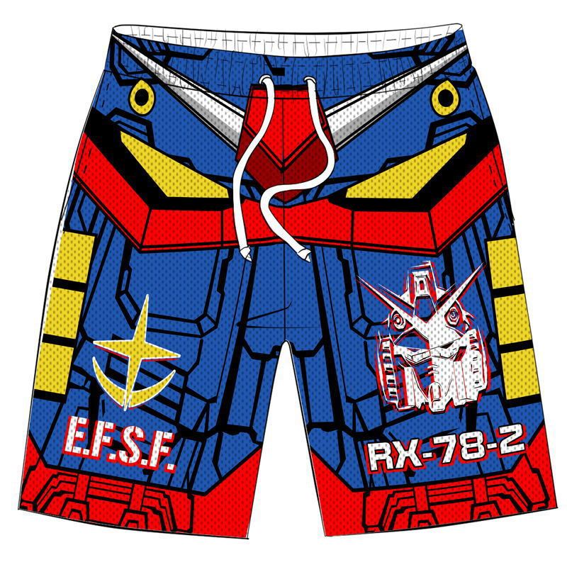 Gundam sports shorts cartoon mesh breathable lightweight beach pants RX-78-2 Yuanzu Gundam Gundam sports shorts cartoon mesh breathable lightweight beach pants RX-78-2 Yuanzu Gundam