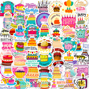 50 Birthday Cake Stickers Birthday Wishes Graffiti Stickers DIY Amazon happy birthday Stickers