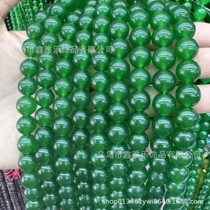 直销高仿晴水和田玉髓散珠蓝水圆珠碧玉串珠diy饰品配件|undefined