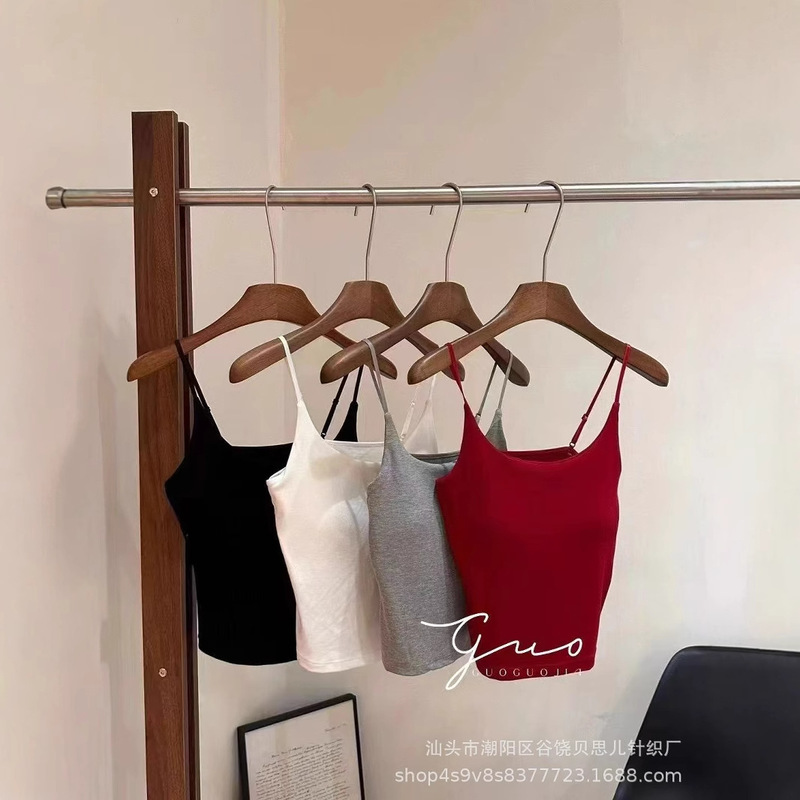 Live Popular 702 Modal Cotton Upgraded Version Spring and Summer Camisole Latex Fixed Coaster Women's Large Size Back