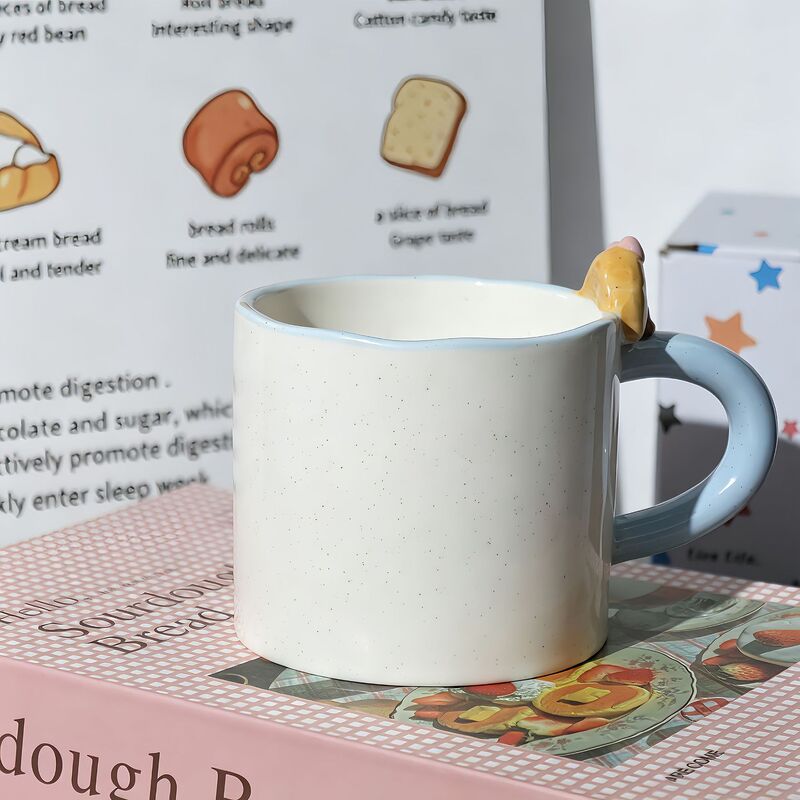 Niche vintage handmade mug, healing cute cookie doll, a birthday gift for a lady or best friend, coffee cup