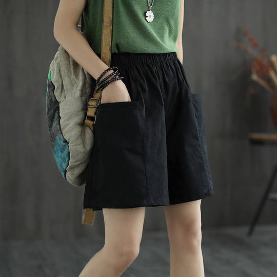 Wide-leg Shorts Women's 2025 Summer plus size Casual Loose Students Straight Tooling Pants Women's Slimming All-match Trendy