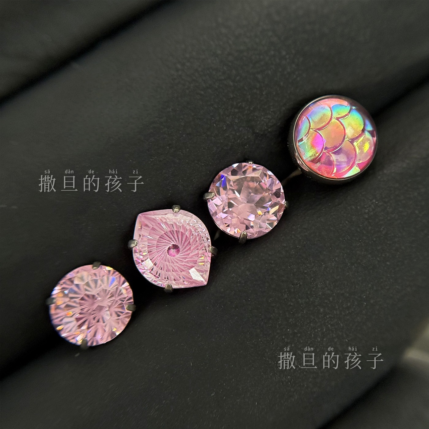 Pointed labret stud close-up product detail