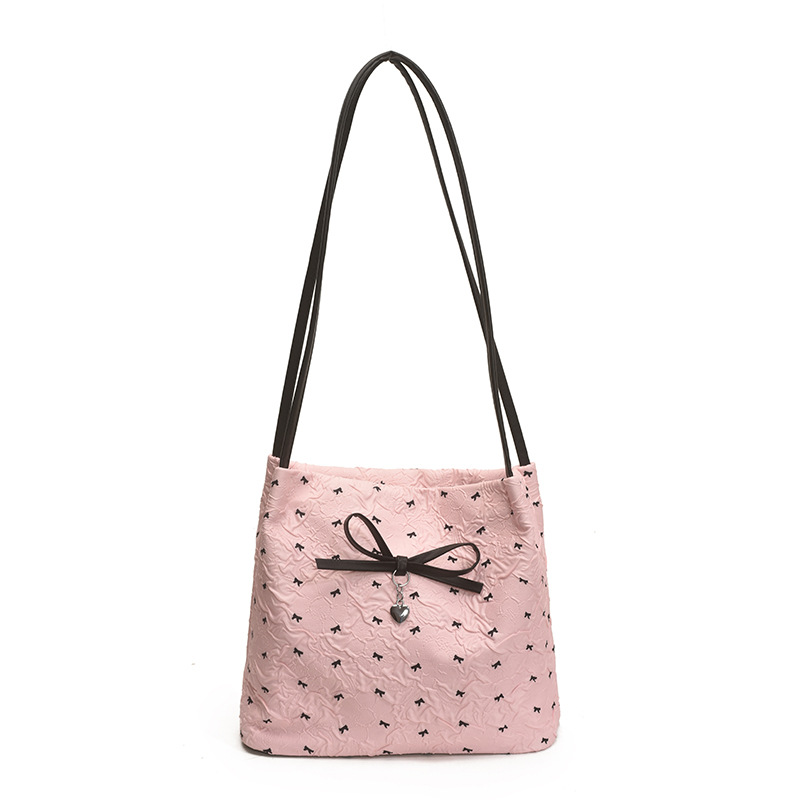 Bolso de axila de moda coreana 2025 verano nuevo bolso femenino lindo lazo bolso de hombro de color de contraste de estilo occidental