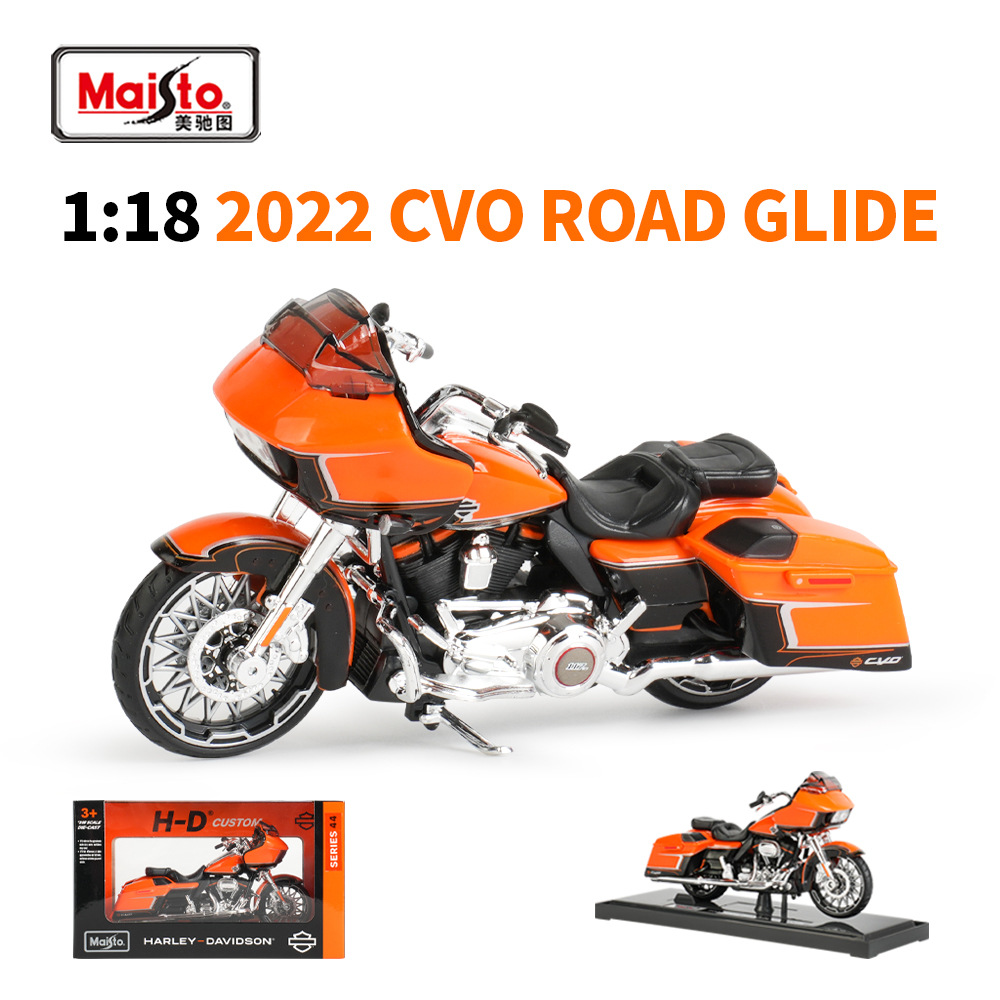 Michitu 1:18 Harley Davidson 2022 CVO Road Glide simulación aleación modelo de motocicleta base