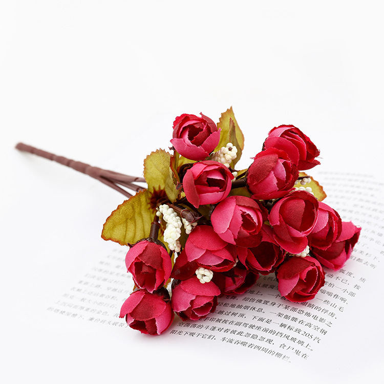 Simulación 15 otoño estrella brotes Rosa brotes boda celebración flor estrella brotes pulgar Rosa fábrica al por mayor