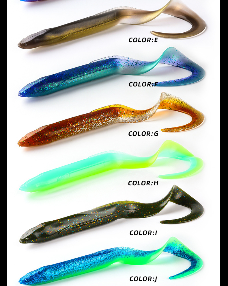 Soft Eels Fishing Lures Soft Plastic Baits Striped Bass Cobia Trout Fresh Water Fishing Lure