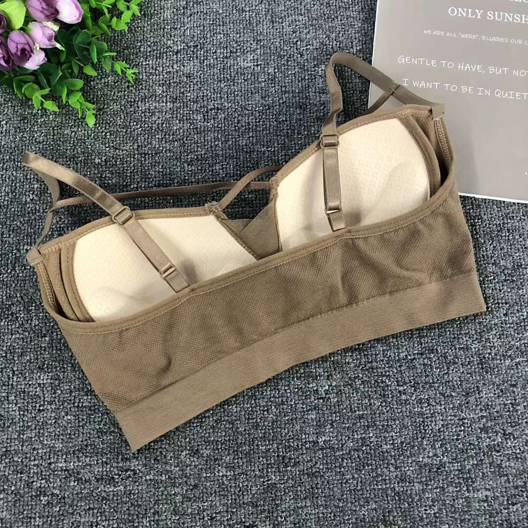Nueva taza de látex sin marcas de alta calidad, chaleco de dama sin anillo de acero, bra de yoga, ropa interior deportiva, mujer al por mayor