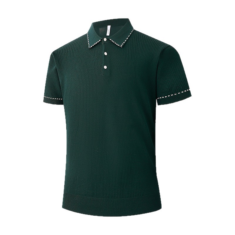Polo camiseta de punto camiseta de manga corta hombre texturas viejas camisetas comerciales de hielo de verano fábrica transfronteriza al por mayor
