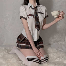 情趣内衣女性感大码JK制服诱惑角色扮演班服火辣激情睡衣套装A093