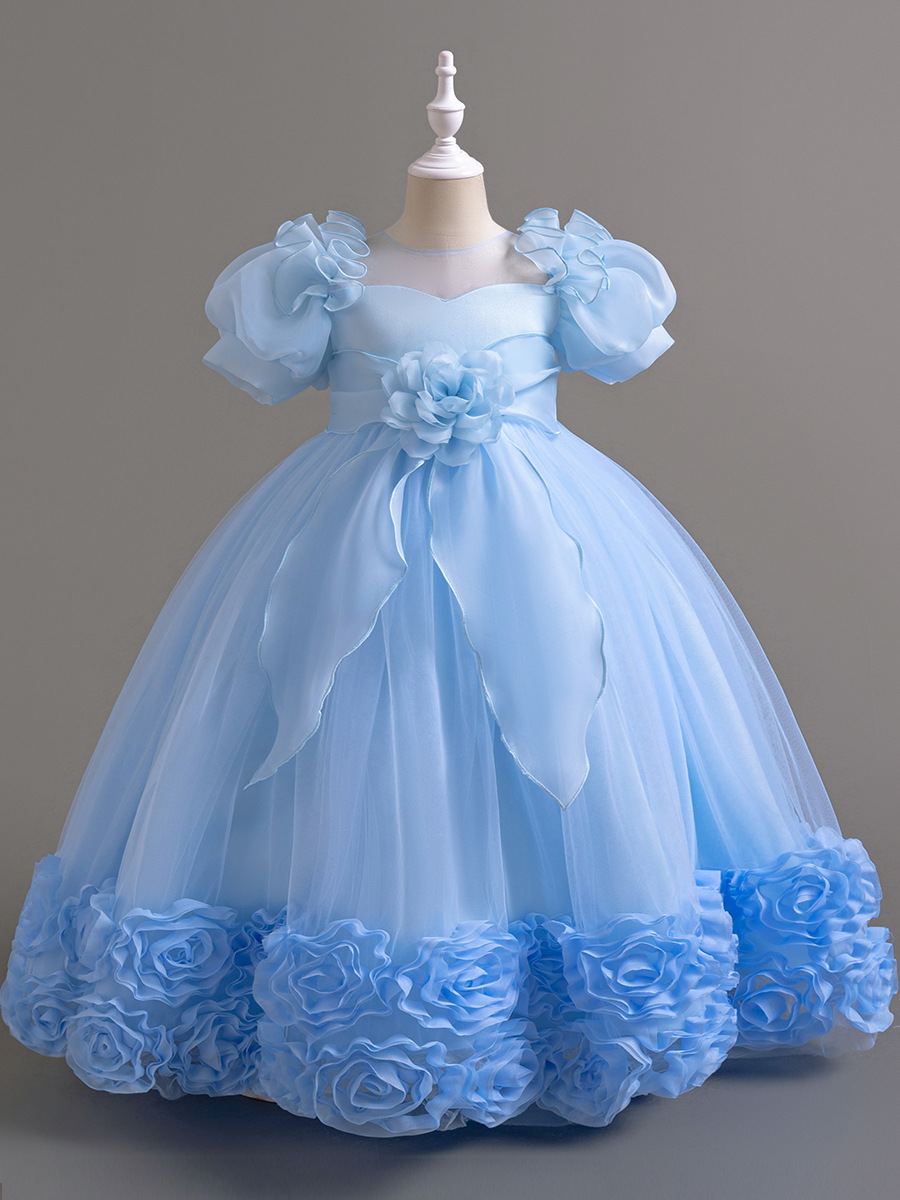 Niñas vestidos de princesa Europa y Estados Unidos vestidos de fiesta de cumpleaños niños anfitriones de alta gama ropa de piano