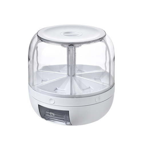 Rotating 5-grain storage bin with rice storage container, home use, anti-moisture and anti-insect, airtight, for rice storage box and rice drum