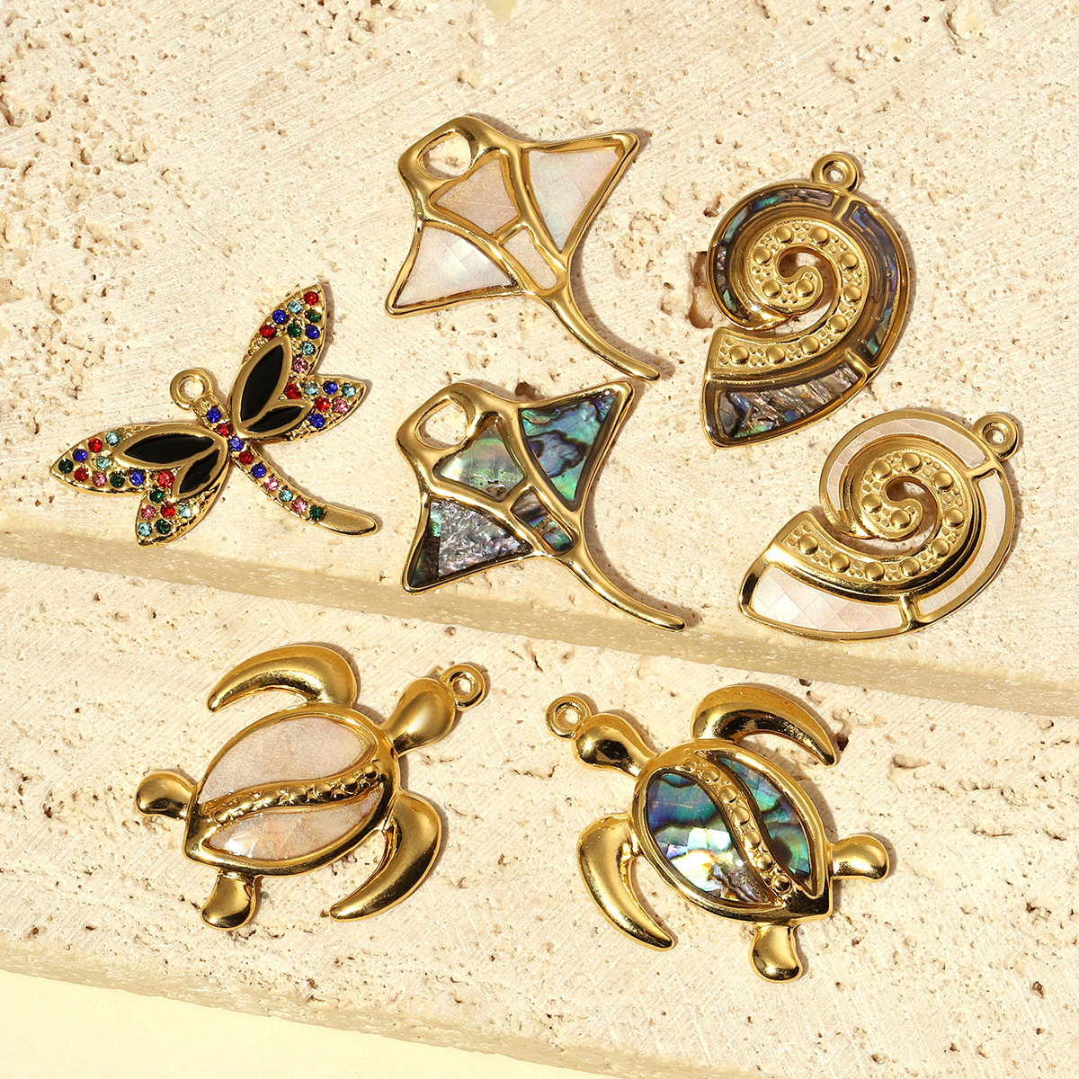 7g Weight Pendant Jewelry Making Type 24 * 30mm Jewelry Making Size DIY Ornament Accessories Classification 3 PCS/Package Quantity 304 Stainless Steel Material Starfish, Conch, Dragonfly, Fish Pattern All Seasons Season Polished Finish Retro, Marine Style, Beach Style 3 PCS/Package 24 * 30mm 304 Stainless Steel Starfish Conch Dragonfly Polished Pendant DIY Ornament Accessories 7
