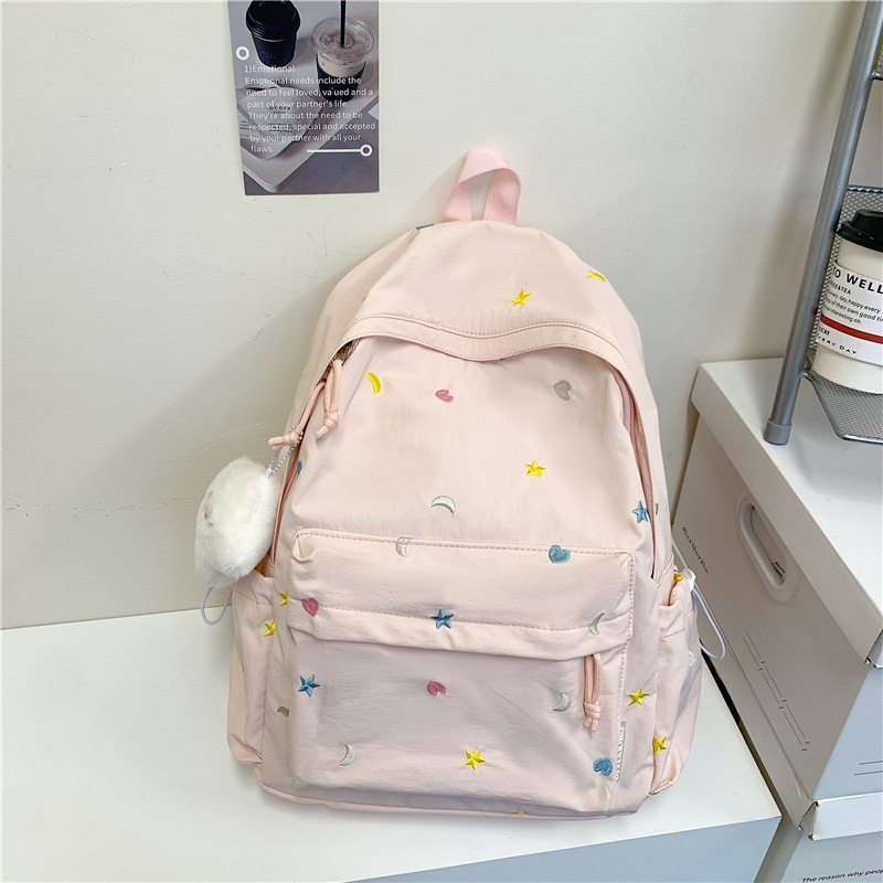 甜美小清新软糯少女双肩包初高中大学生轻便护脊书包温柔碎花北化|undefined