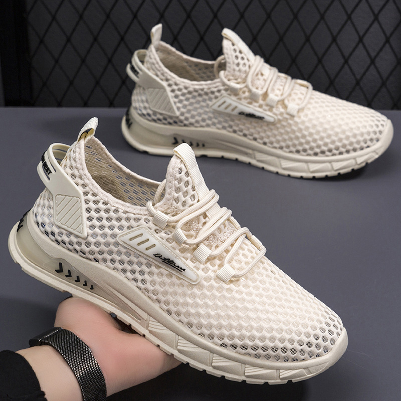 Men's Shoes summer new breathable sneaker mesh hollow lightweight Flyknit cross-border large size shoes 39-48 casual shoes Men's Shoes summer new breathable sneaker mesh hollow lightweight Flyknit cross-border large size shoes 39-48 casual shoes