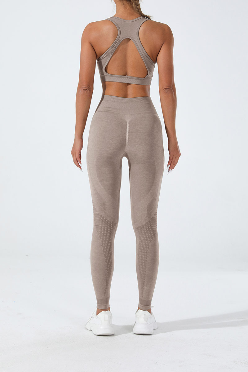 Modern Style Simple Style Solid Color Cotton Spandex U Neck Tracksuit Vest Leggings display picture 3