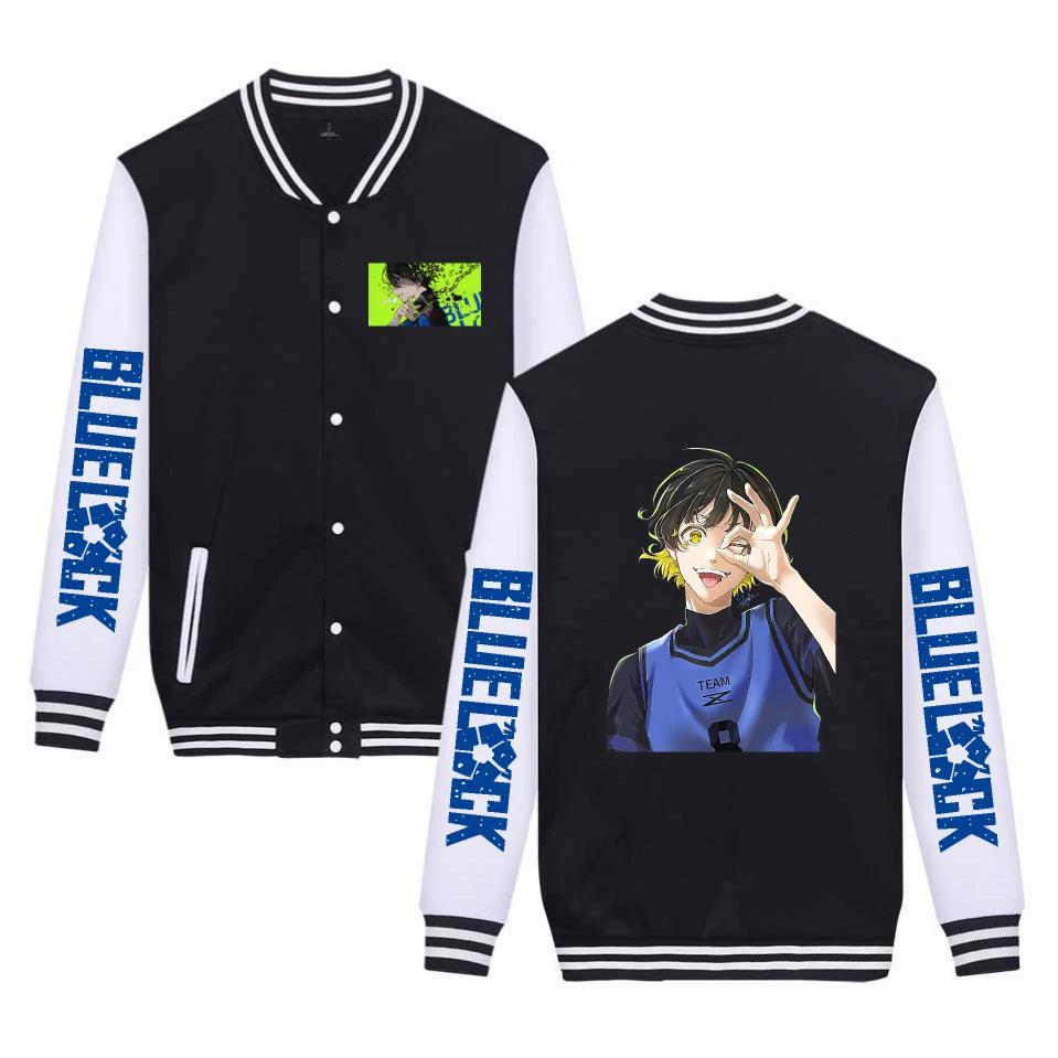 Аниме синий тюремный принт повседневная свободная пара мужчин и женщин бейсбольный костюм куртка Amazon AliExpress новый