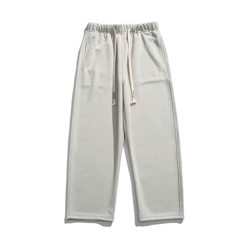 IZEXX otoño pesado color sólido sueltos pantalones casuales rectos de los hombres pantalones de pierna ancha de marca de moda americana Otoño de los hombres